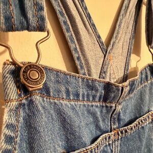We The Free People Denim Overalls Small Blue Relaxed Fit Bib Overalls